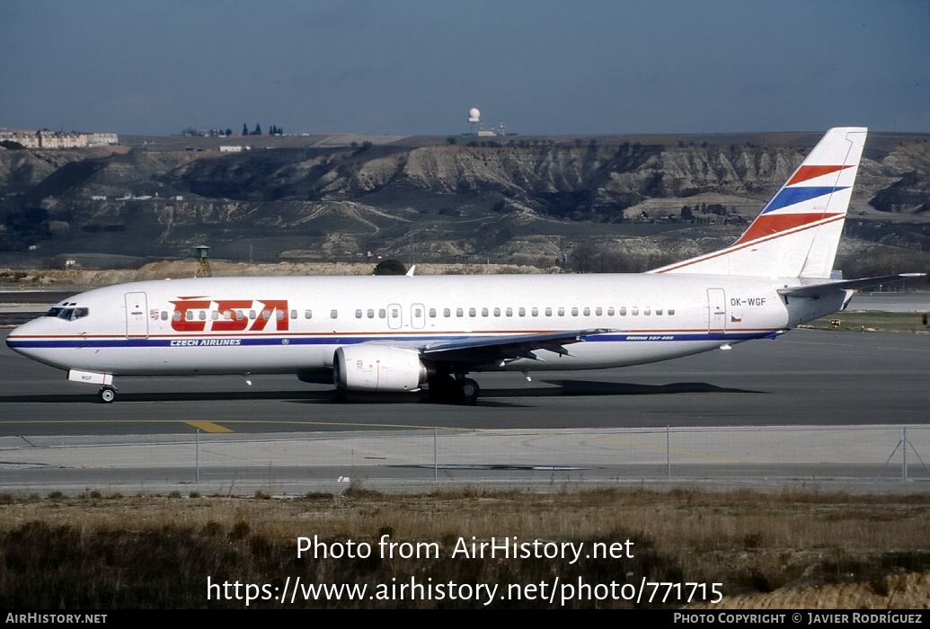 Aircraft Photo of OK-WGF | Boeing 737-4Y0 | ČSA - Czech Airlines | AirHistory.net #771715