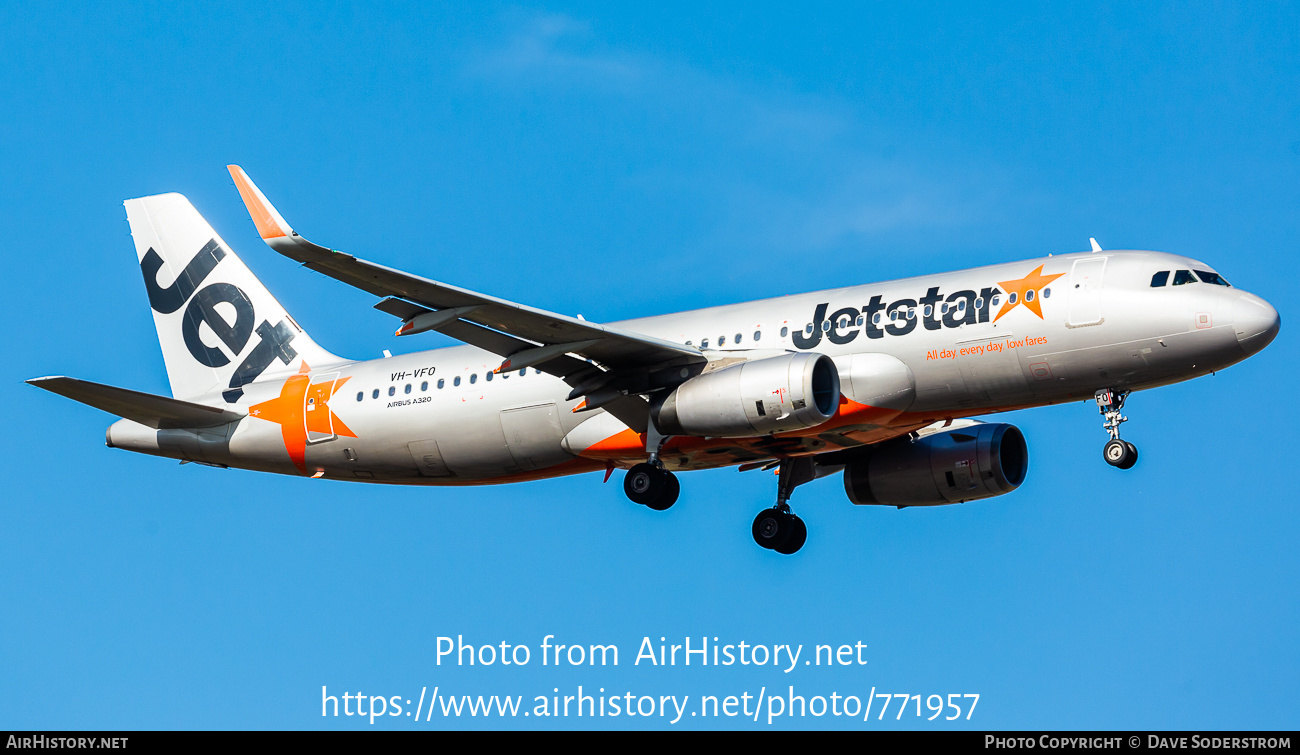 Aircraft Photo of VH-VFO | Airbus A320-232 | Jetstar Airways | AirHistory.net #771957