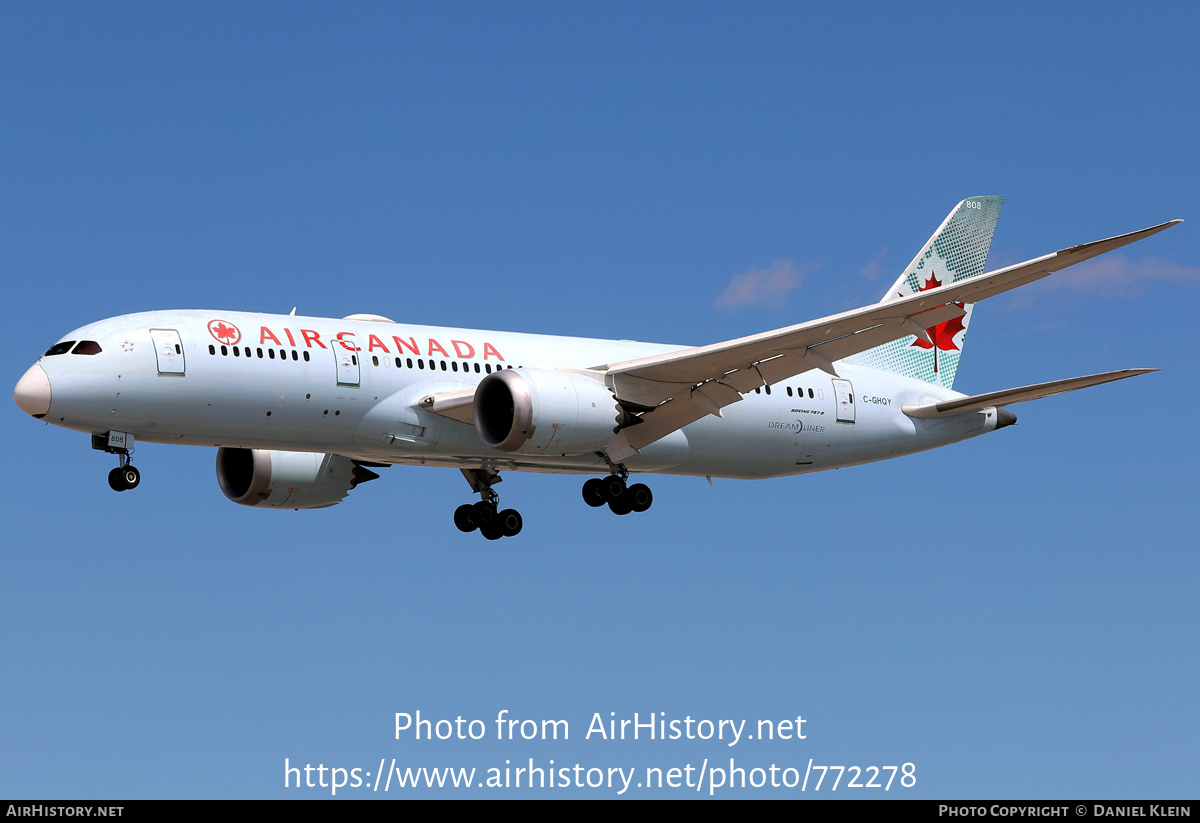 Aircraft Photo of C-GHQY | Boeing 787-8 Dreamliner | Air Canada | AirHistory.net #772278