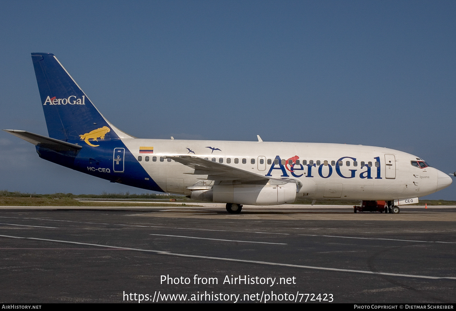 Aircraft Photo of HC-CEQ | Boeing 737-2Y5/Adv | AeroGal | AirHistory.net #772423