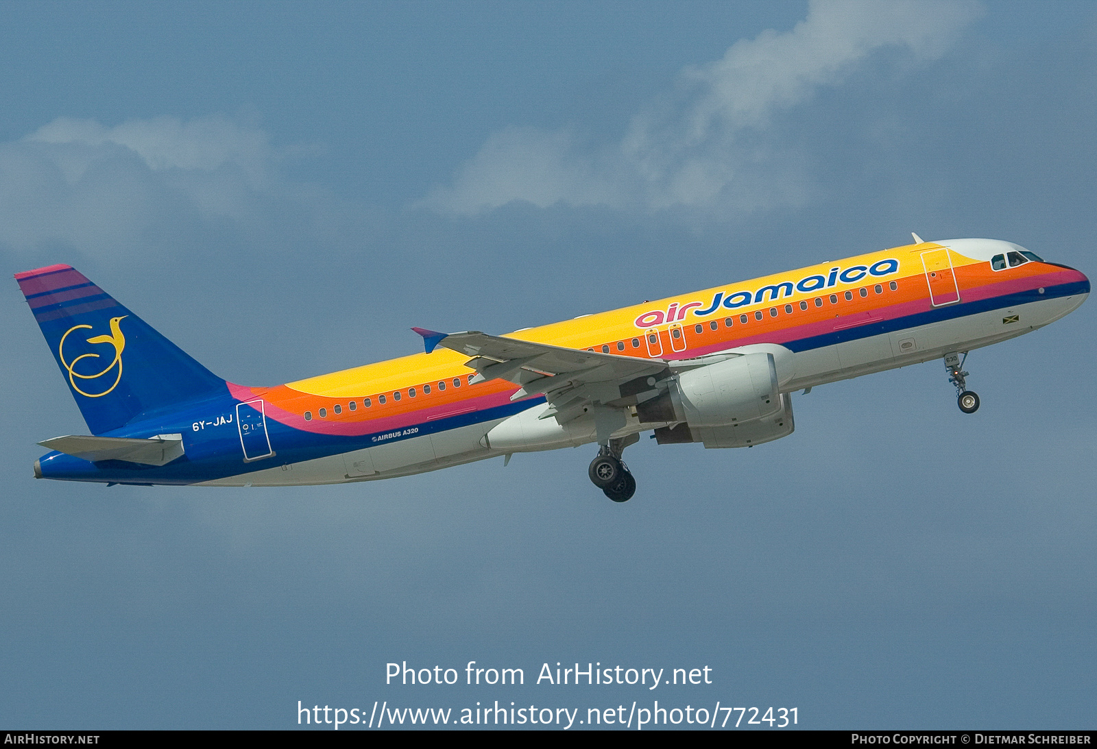 Aircraft Photo of 6Y-JAJ | Airbus A320-214 | Air Jamaica | AirHistory.net #772431