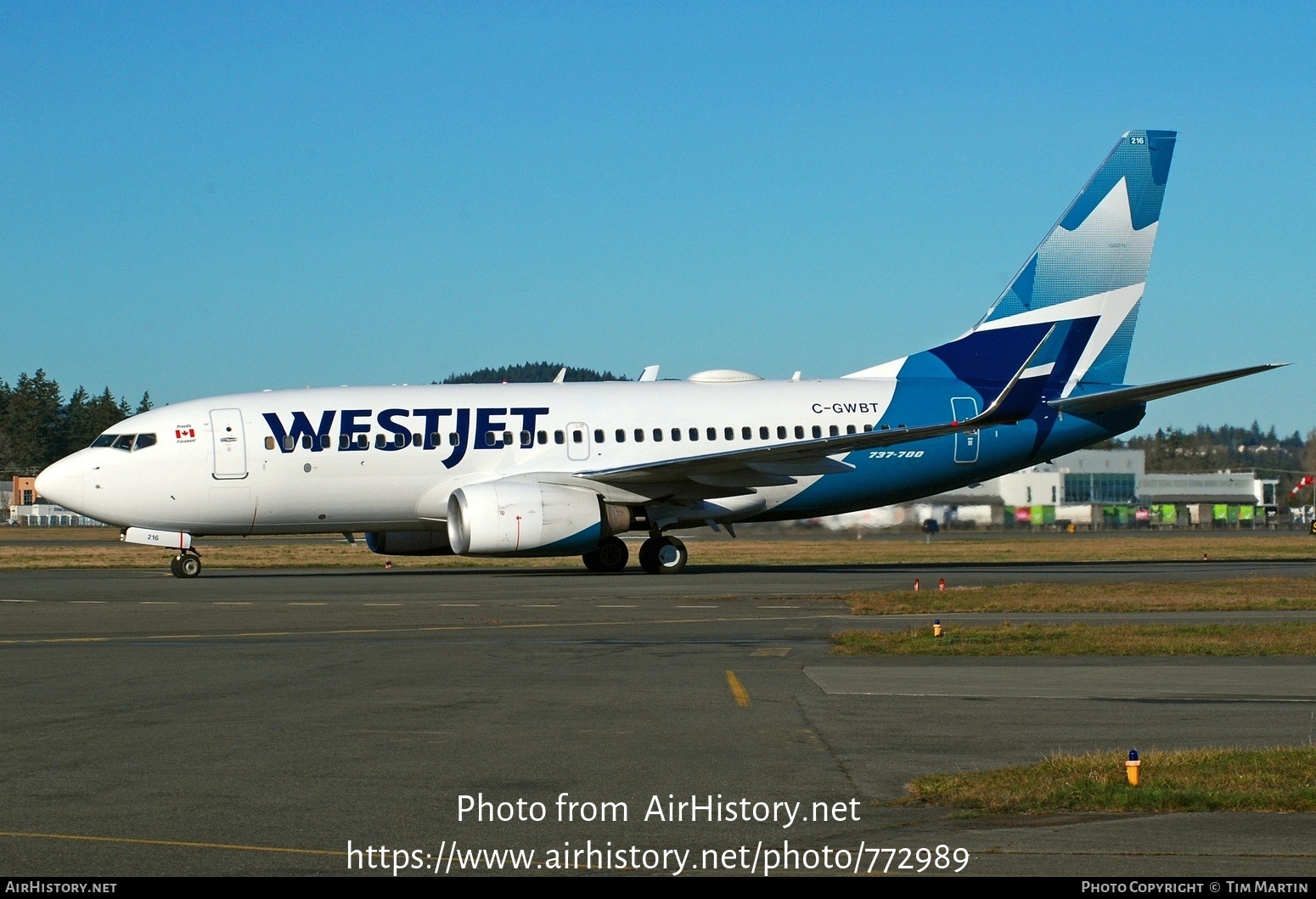 Aircraft Photo of C-GWBT | Boeing 737-7CT | WestJet | AirHistory.net #772989