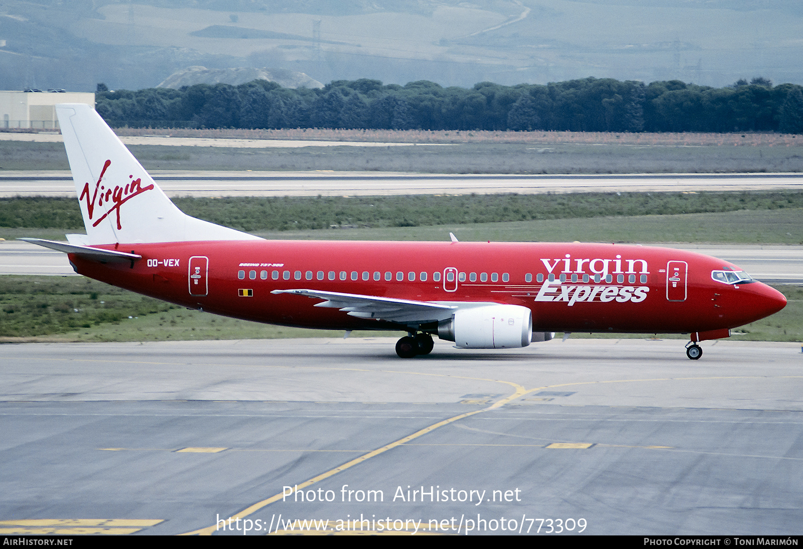 Aircraft Photo of OO-VEX | Boeing 737-36N | Virgin Express | AirHistory.net #773309