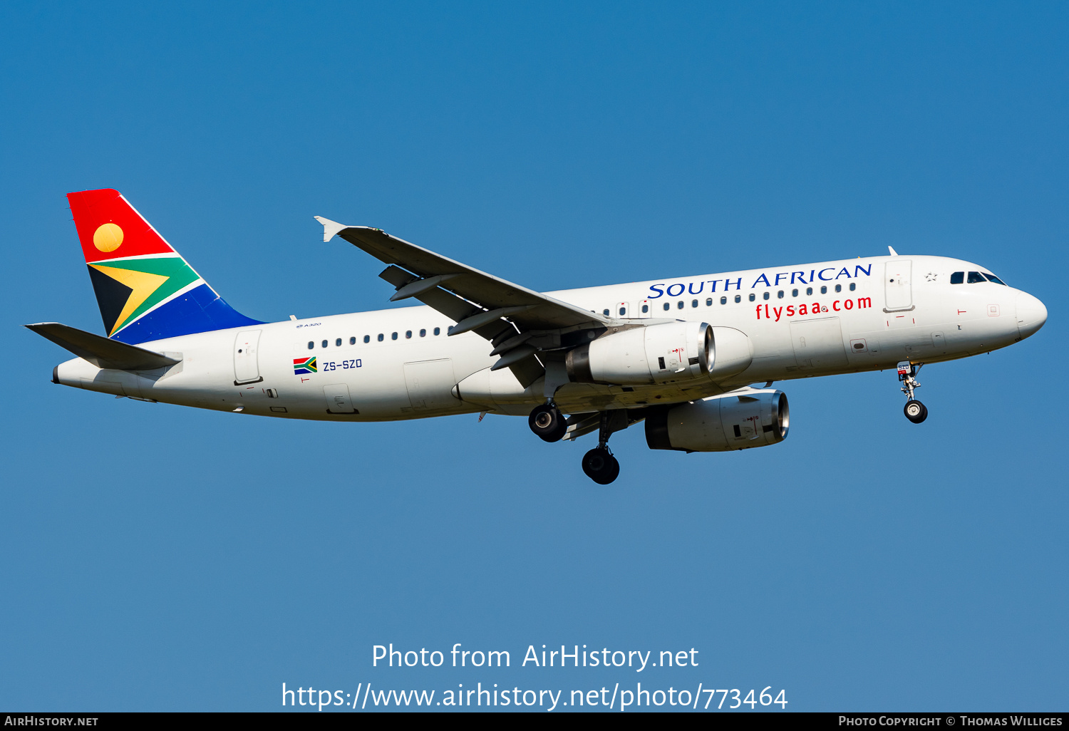 Aircraft Photo of ZS-SZD | Airbus A320-232 | South African Airways | AirHistory.net #773464