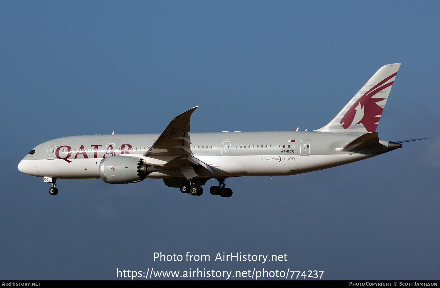 Aircraft Photo of A7-BCC | Boeing 787-8 Dreamliner | Qatar Airways | AirHistory.net #774237