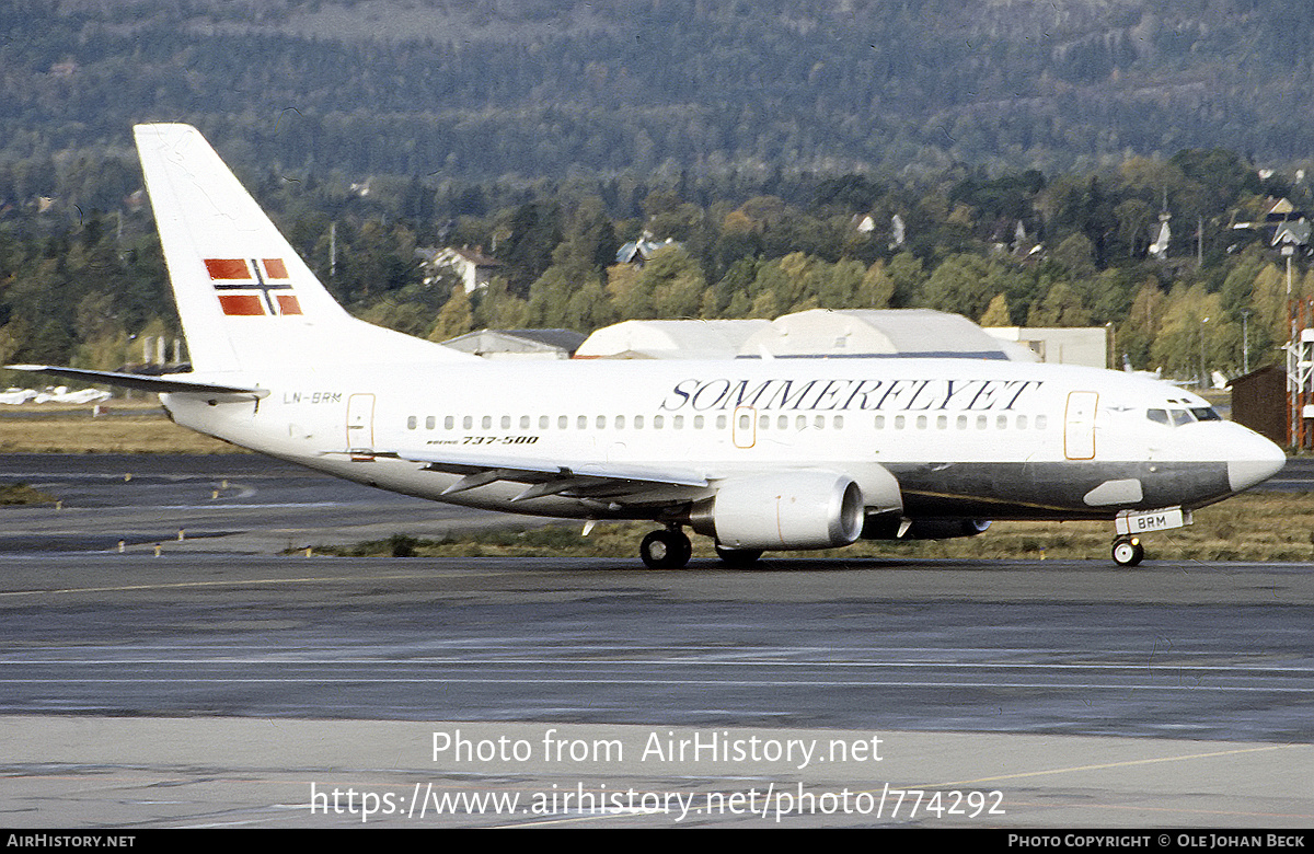 Aircraft Photo of LN-BRM | Boeing 737-505 | Braathens SAFE | AirHistory.net #774292