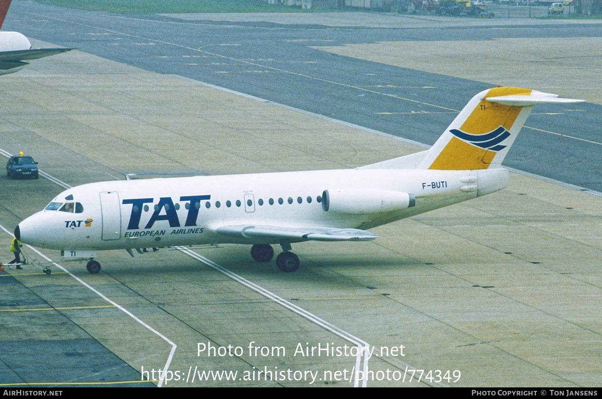 Aircraft Photo of F-BUTI | Fokker F28-1000 Fellowship | TAT European Airlines | AirHistory.net #774349