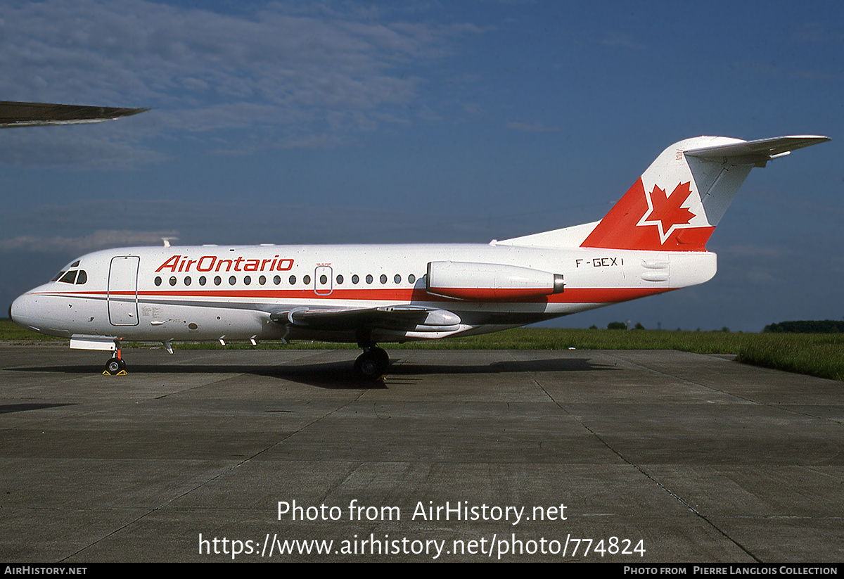 Aircraft Photo of F-GEXT / F-GEXI | Fokker F28-1000 Fellowship | Air Ontario | AirHistory.net #774824