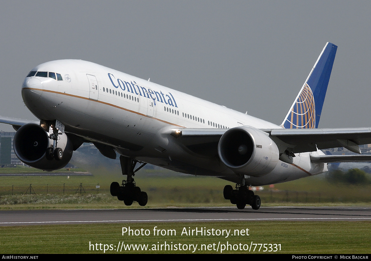 Aircraft Photo of N78004 | Boeing 777-224/ER | Continental Airlines | AirHistory.net #775331