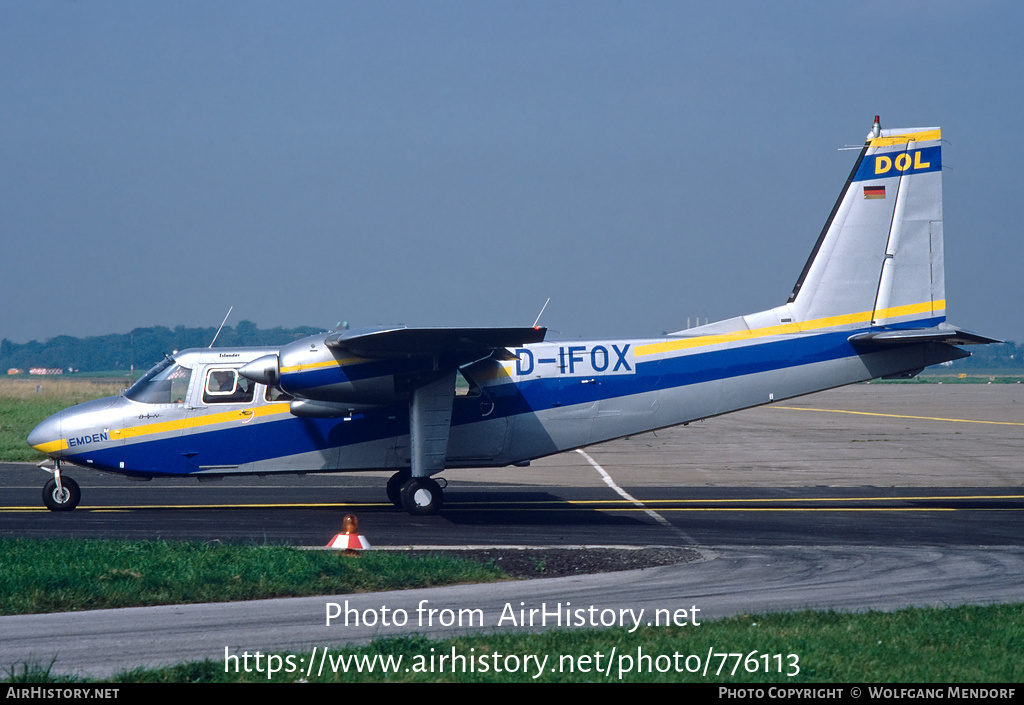 Aircraft Photo of D-IFOX | Britten-Norman BN-2B-26 Islander | Dollart Flugcharter | AirHistory.net #776113