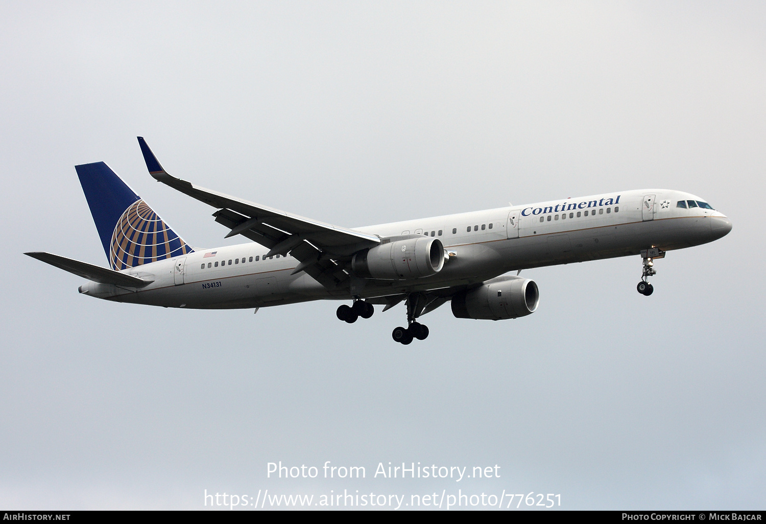 Aircraft Photo of N34131 | Boeing 757-224 | Continental Airlines | AirHistory.net #776251