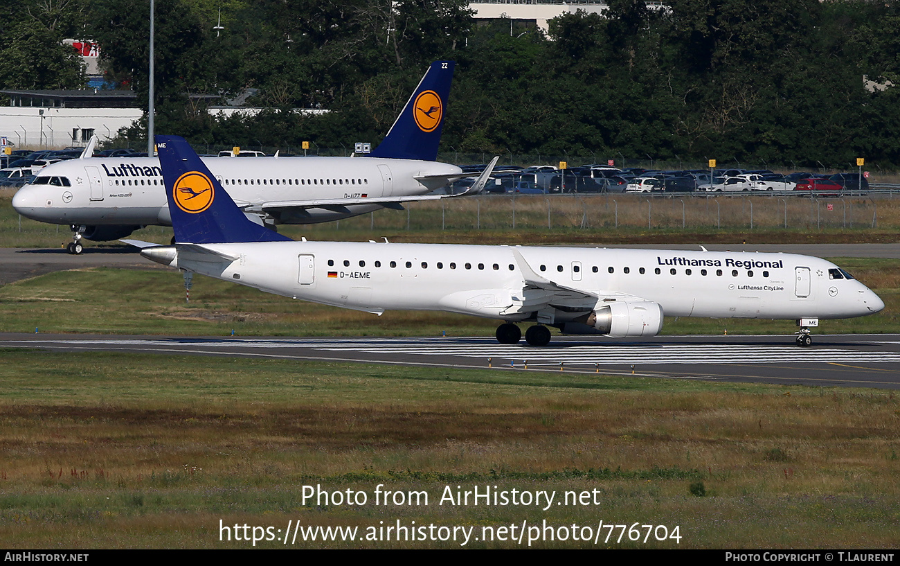 Aircraft Photo of D-AEME | Embraer 195LR (ERJ-190-200LR) | Lufthansa Regional | AirHistory.net #776704