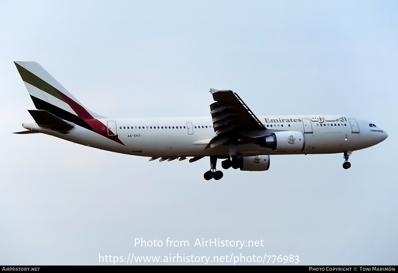 Aircraft Photo of A6-EKO | Airbus A300B4-605R | Emirates | AirHistory.net #776983