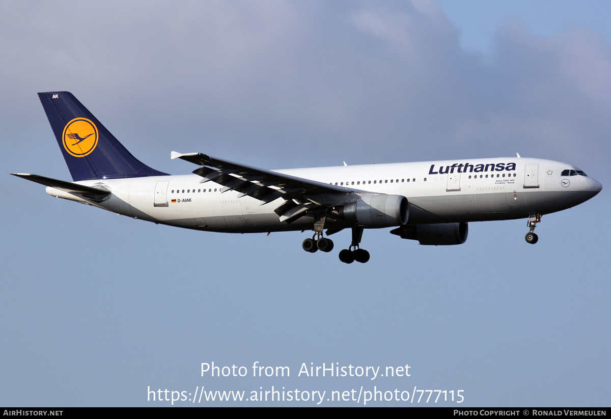 Aircraft Photo of D-AIAK | Airbus A300B4-603 | Lufthansa | AirHistory ...