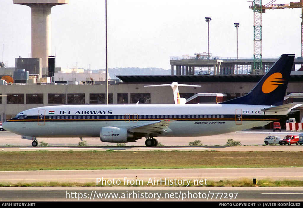 Aircraft Photo of EC-FZX | Boeing 737-4Y0 | Jet Airways | AirHistory.net #777297