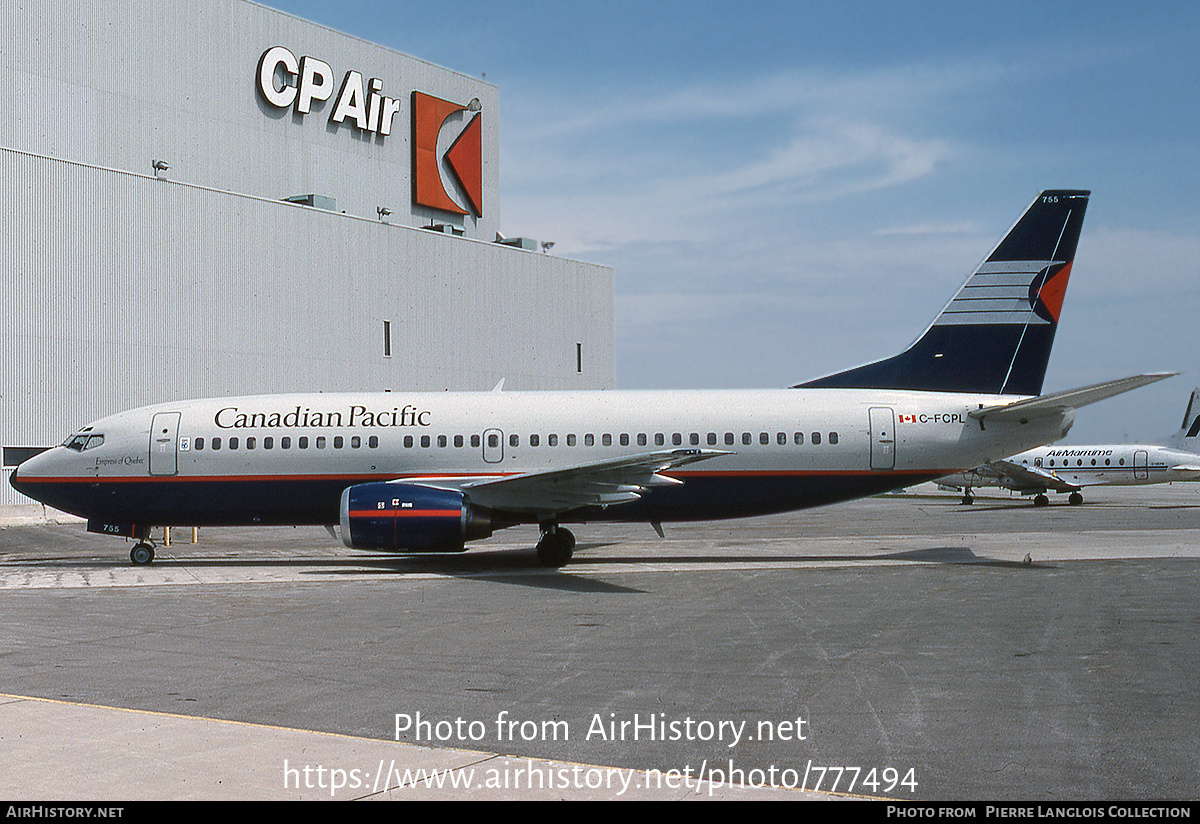 Aircraft Photo of C-FCPL | Boeing 737-317 | Canadian Pacific - Canadien Pacifique | AirHistory.net #777494