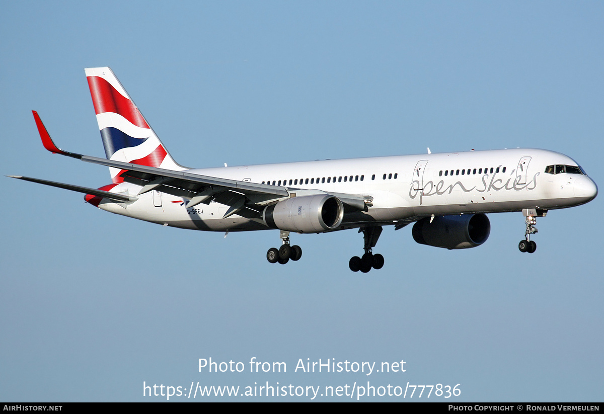 Aircraft Photo of G-BPEJ | Boeing 757-236 | OpenSkies | AirHistory.net #777836