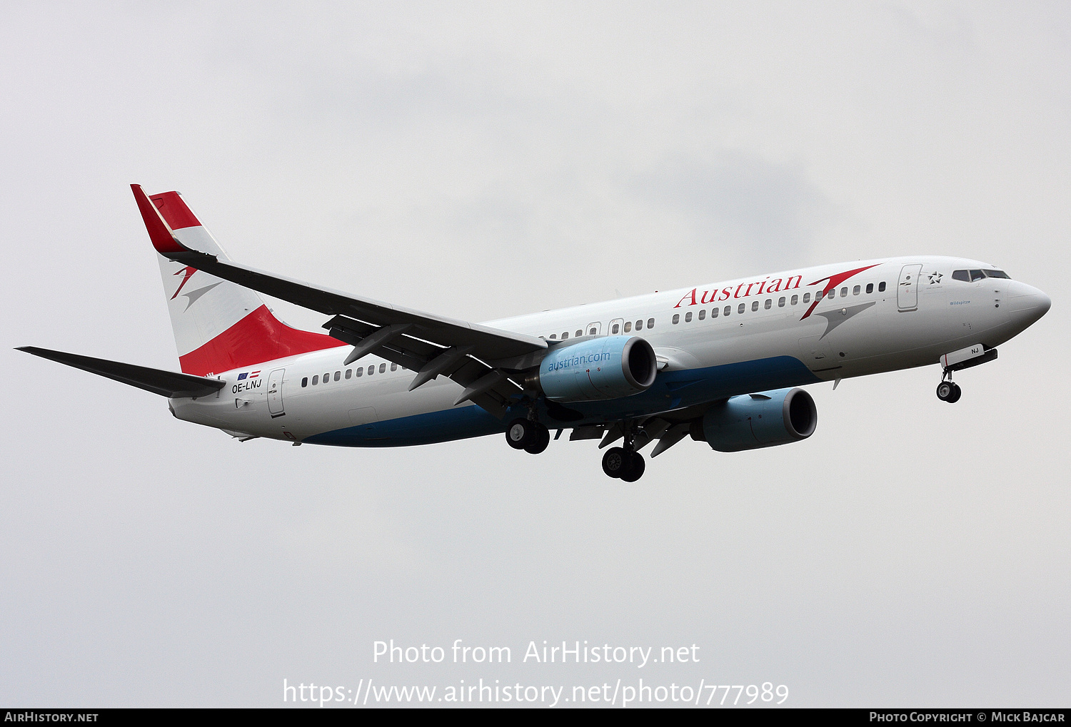 Aircraft Photo of OE-LNJ | Boeing 737-8Z9 | Austrian Airlines | AirHistory.net #777989