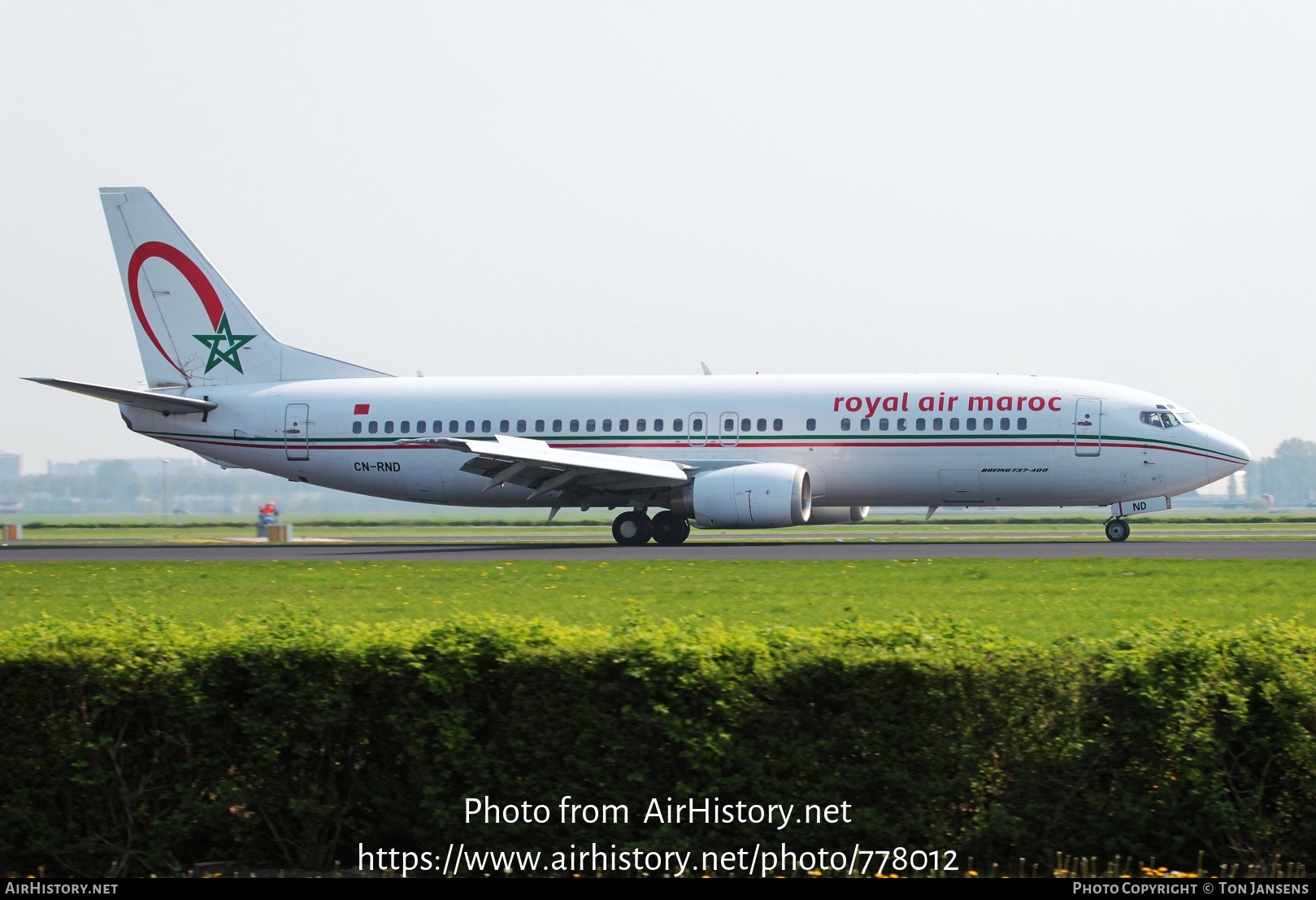 Aircraft Photo of CN-RND | Boeing 737-4B6 | Royal Air Maroc - RAM | AirHistory.net #778012