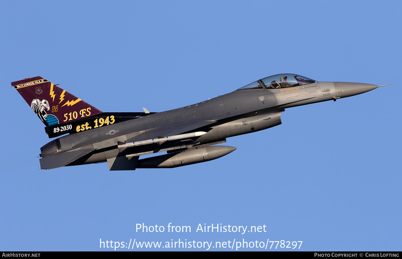 Aircraft Photo of 89-2030 / AF89-030 | General Dynamics F-16CM Fighting Falcon | USA - Air Force | AirHistory.net #778297