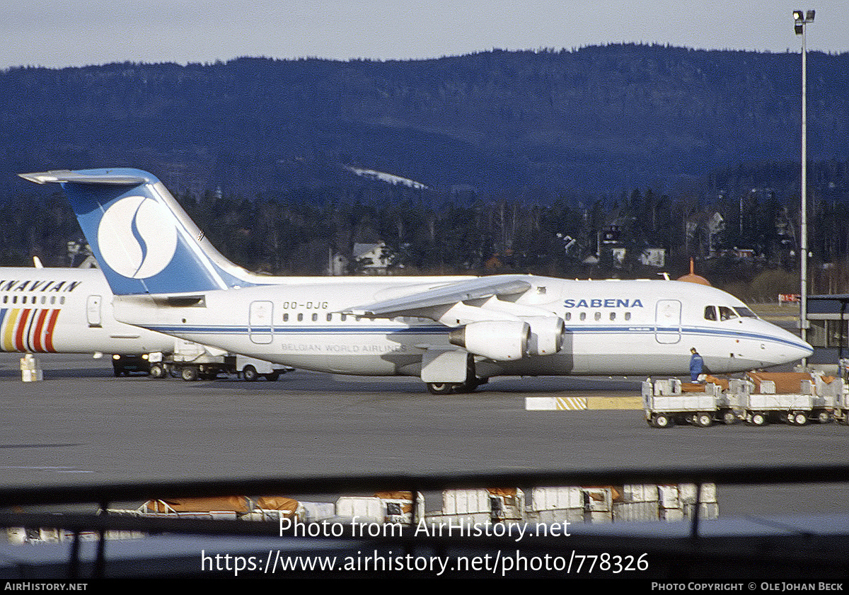 Aircraft Photo of OO-DJG | British Aerospace BAe-146-200 | Sabena | AirHistory.net #778326