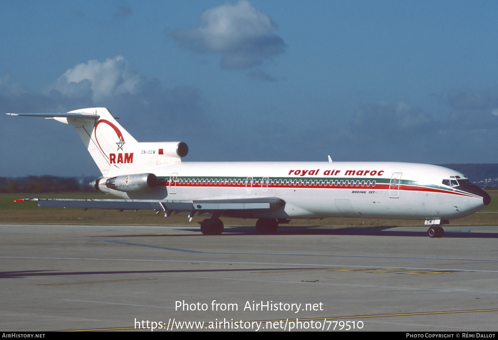 Aircraft Photo of CN-CCW | Boeing 727-2B6/Adv | Royal Air Maroc - RAM | AirHistory.net #779510