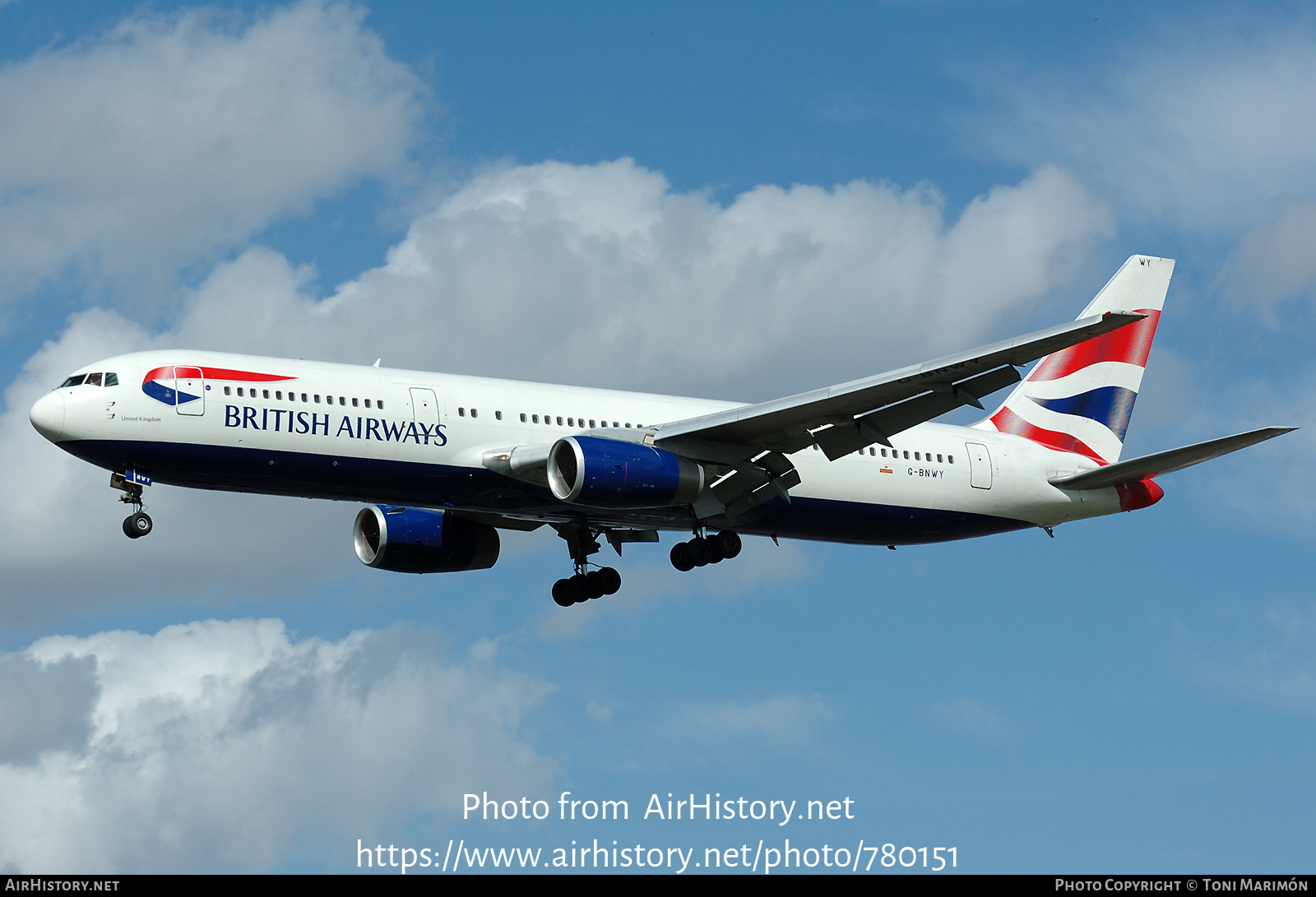 Aircraft Photo of G-BNWY | Boeing 767-336/ER | British Airways | AirHistory.net #780151