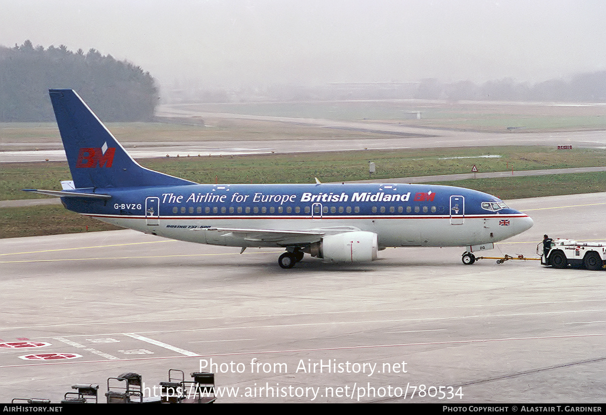 Aircraft Photo of G-BVZG | Boeing 737-5Q8 | British Midland Airways - BMA | AirHistory.net #780534