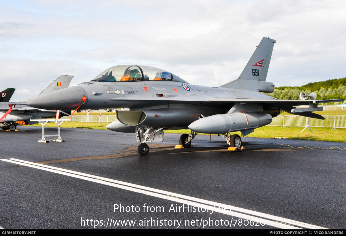 Aircraft Photo of 691 | General Dynamics F-16BM Fighting Falcon | Norway - Air Force | AirHistory.net #780620