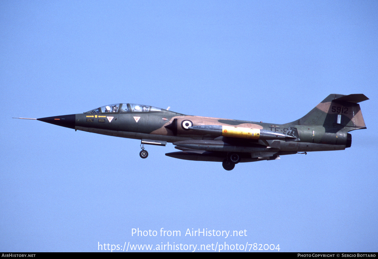 Aircraft Photo of 5912 | Lockheed TF-104G Starfighter | Greece - Air Force | AirHistory.net #782004