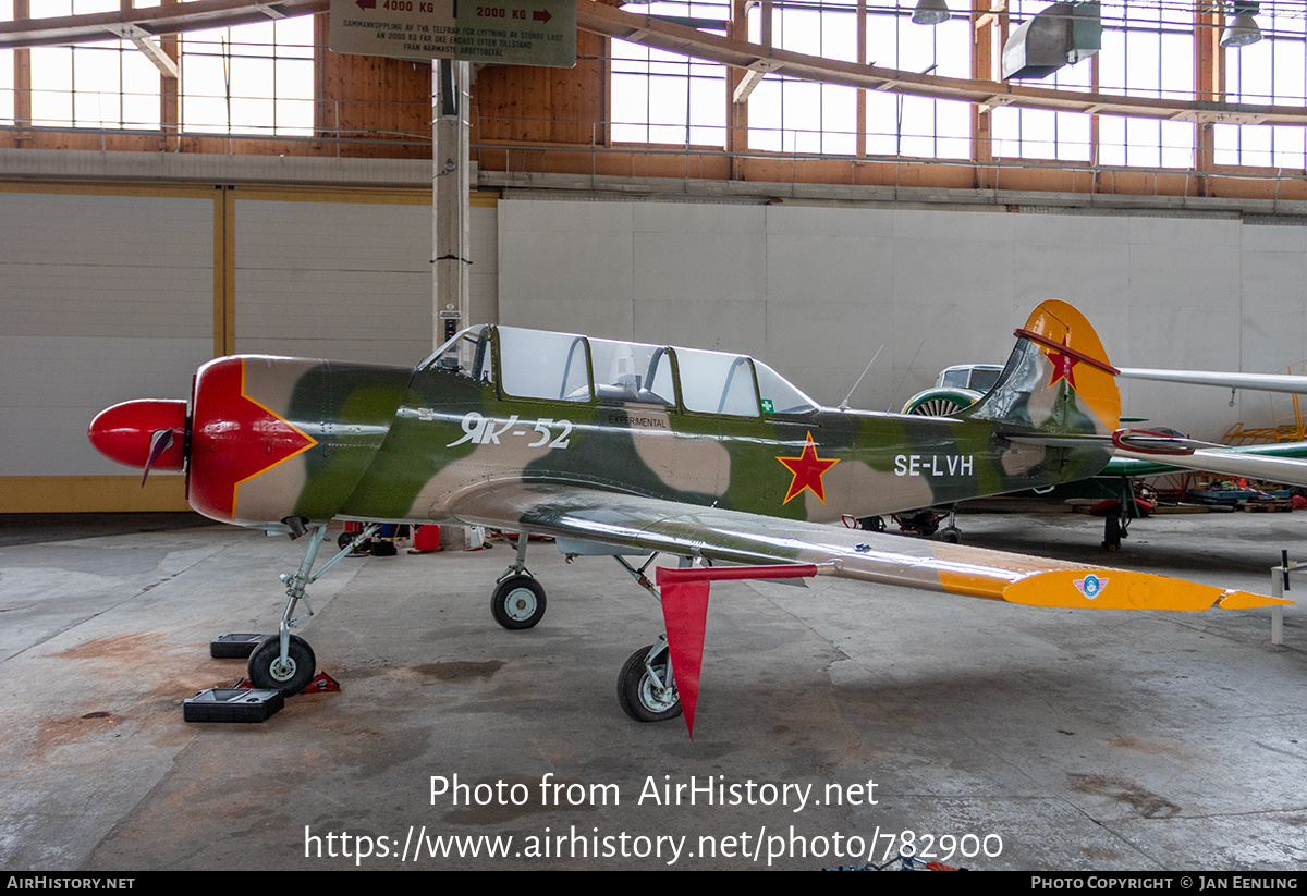 Aircraft Photo of SE-LVH | Yakovlev Yak-52 | Soviet Union - Air Force | AirHistory.net #782900