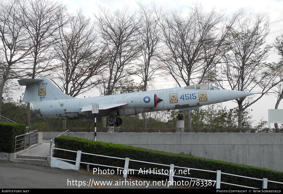 Aircraft Photo of 4515 / 46-8618 | Lockheed F-104J Starfighter | Taiwan - Air Force | AirHistory.net #783387