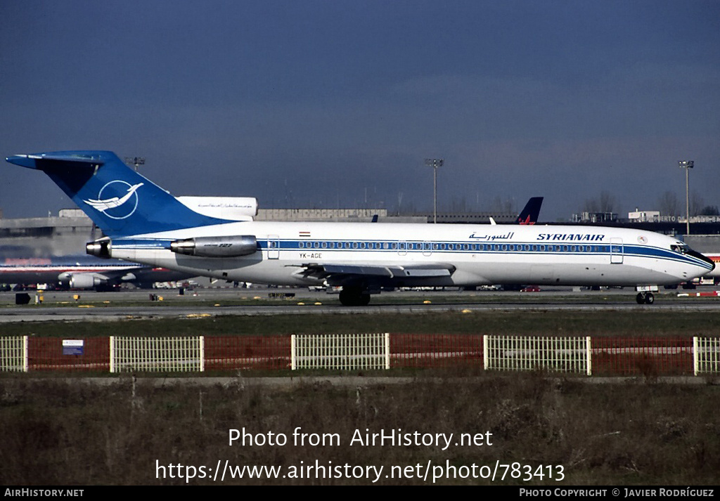 Aircraft Photo of YK-AGE | Boeing 727-269/Adv | Syrian Air - Syrian Arab Airlines | AirHistory.net #783413