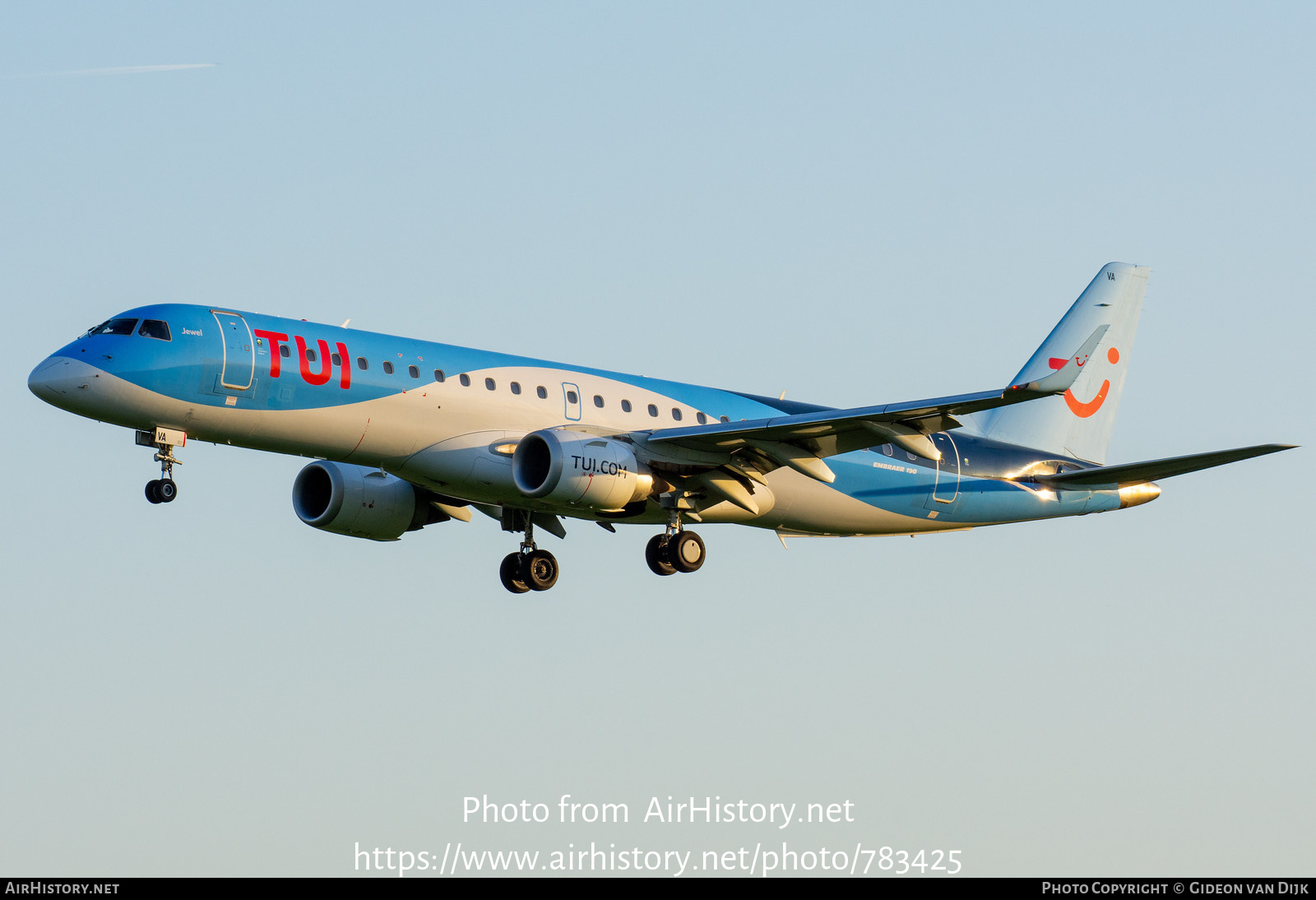 Aircraft Photo of OO-JVA | Embraer 190STD (ERJ-190-100STD) | TUI | AirHistory.net #783425