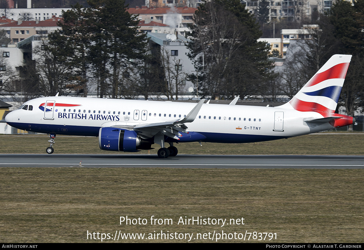 Aircraft Photo of G-TTNY | Airbus A320-251N | British Airways | AirHistory.net #783791