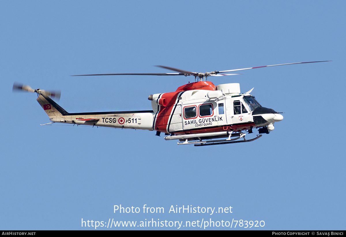 Aircraft Photo of TCSG-511 | Agusta AB-412EP | Turkey - Coast Guard | AirHistory.net #783920