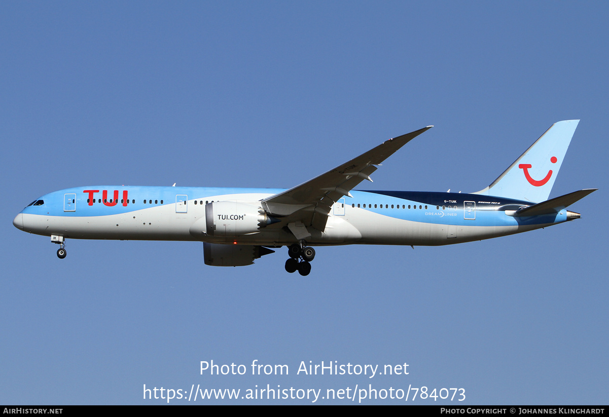 Aircraft Photo of G-TUIK | Boeing 787-9 Dreamliner | TUI | AirHistory.net #784073