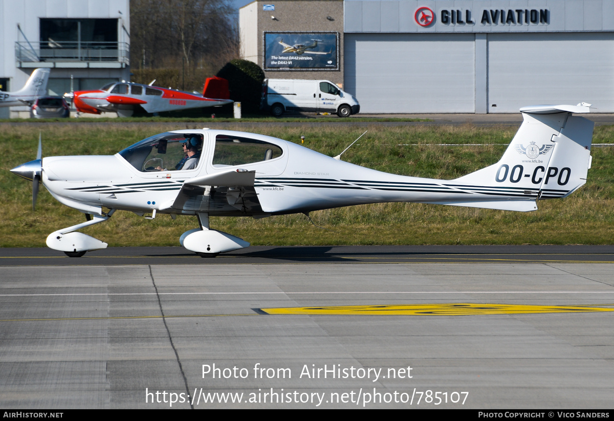 Aircraft Photo of OO-CPO | Diamond DA40 Diamond Star | Kortrijk Flying Club | AirHistory.net #785107