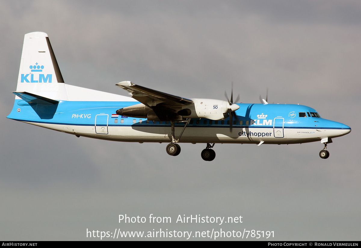 Aircraft Photo of PH-KVG | Fokker 50 | KLM Cityhopper | AirHistory.net #785191