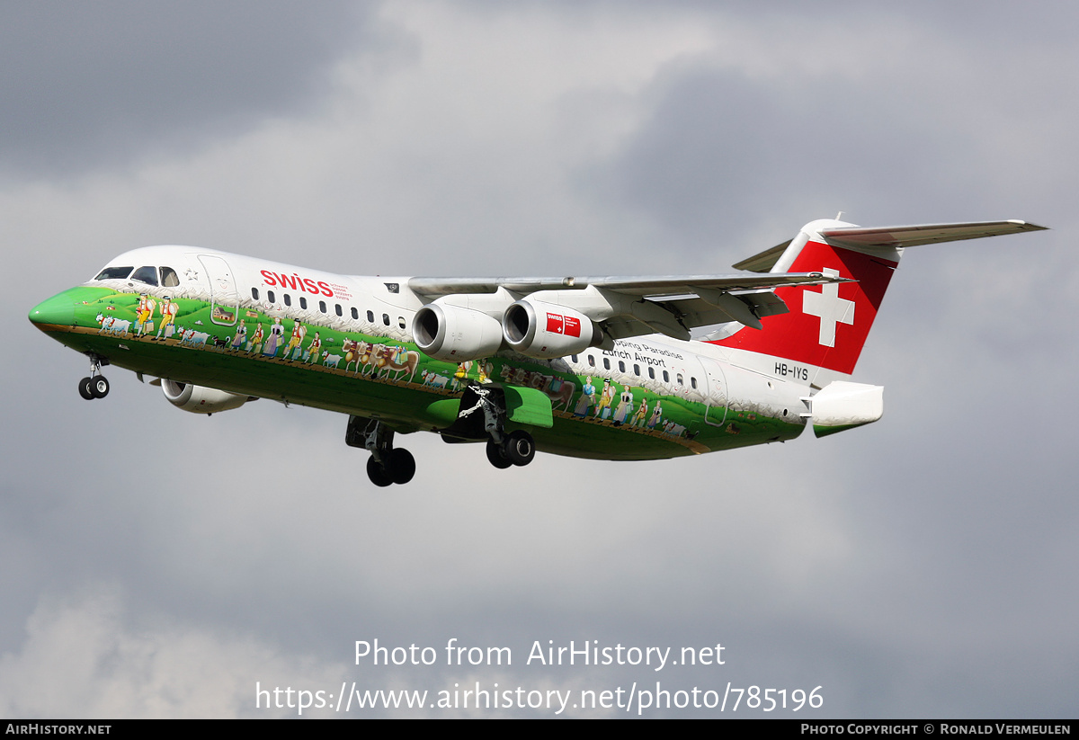 Aircraft Photo of HB-IYS | BAE Systems Avro 146-RJ100 | Swiss International Air Lines | AirHistory.net #785196