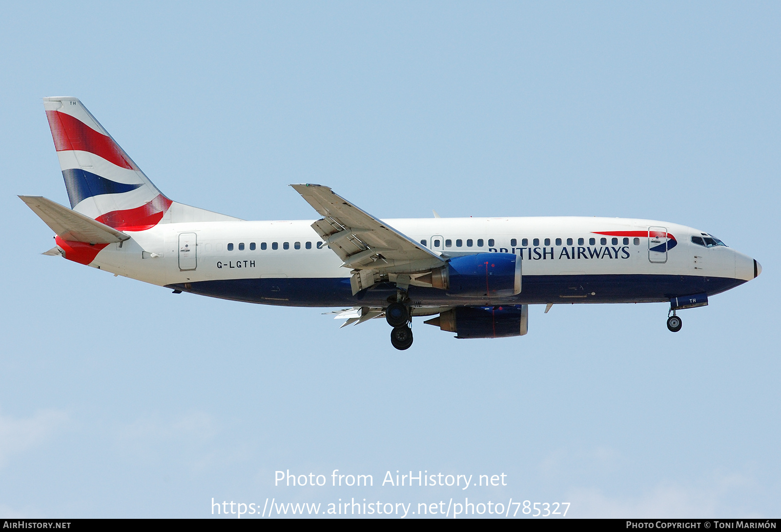 Aircraft Photo of G-LGTH | Boeing 737-3Y0 | British Airways | AirHistory.net #785327