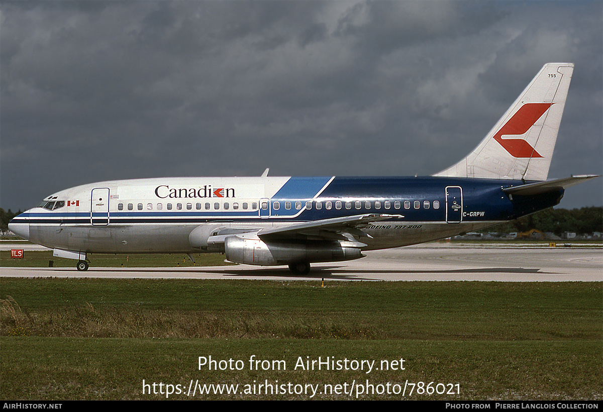 Aircraft Photo of C-GRPW | Boeing 737-275/Adv | Canadian Airlines | AirHistory.net #786021