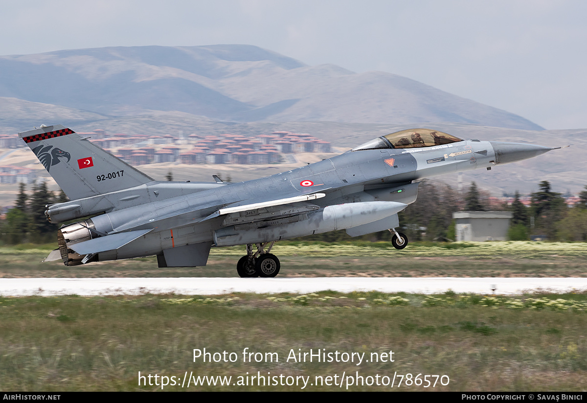 Aircraft Photo of 92-0017 | Lockheed F-16CG Fighting Falcon | Turkey - Air Force | AirHistory.net #786570