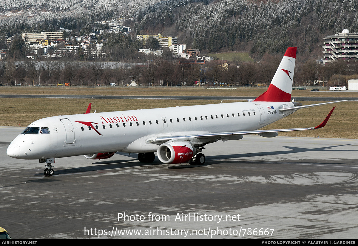 Aircraft Photo of OE-LWB | Embraer 195LR (ERJ-190-200LR) | Austrian Airlines | AirHistory.net #786667