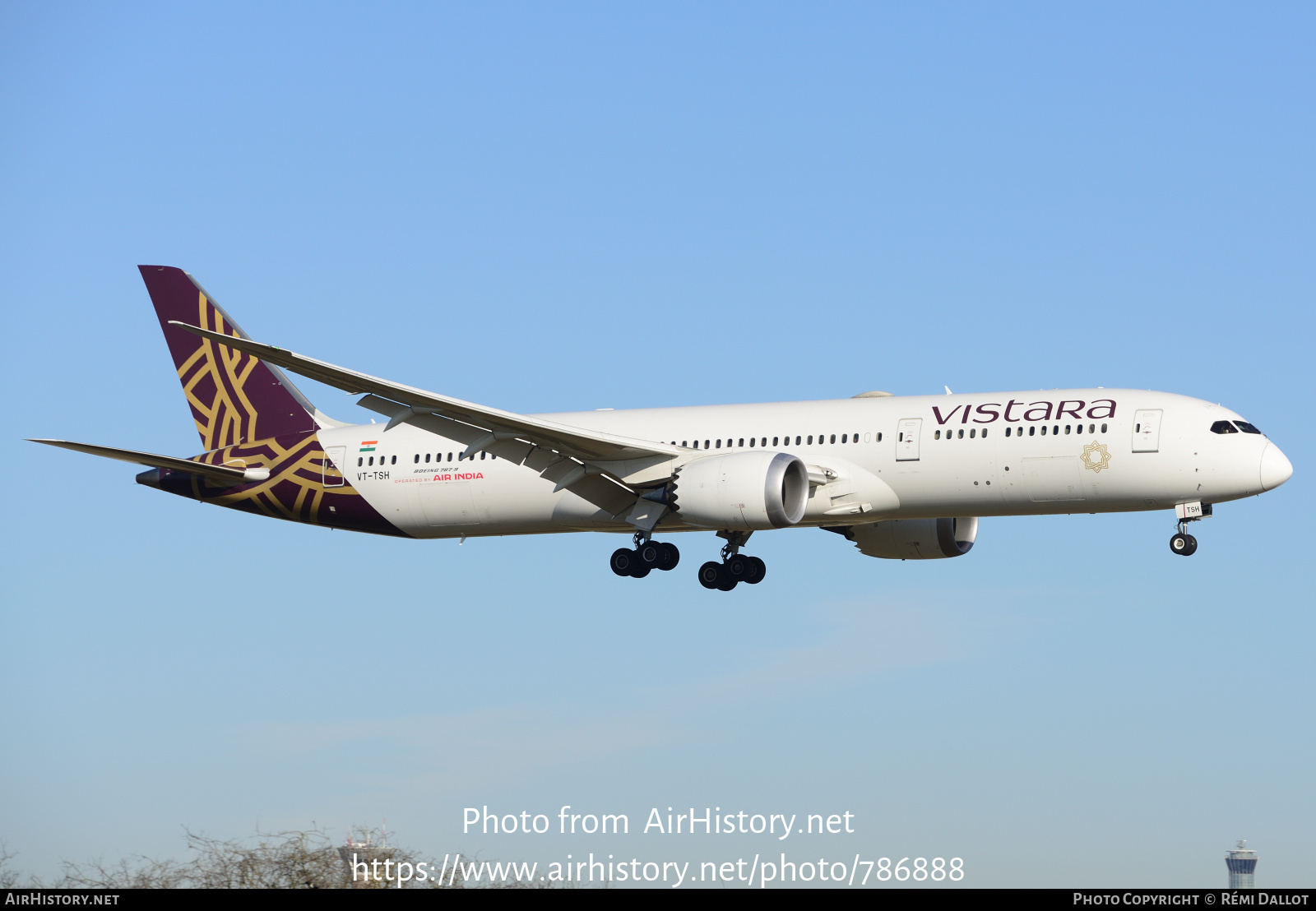 Aircraft Photo of VT-TSH | Boeing 787-9 Dreamliner | Vistara | AirHistory.net #786888