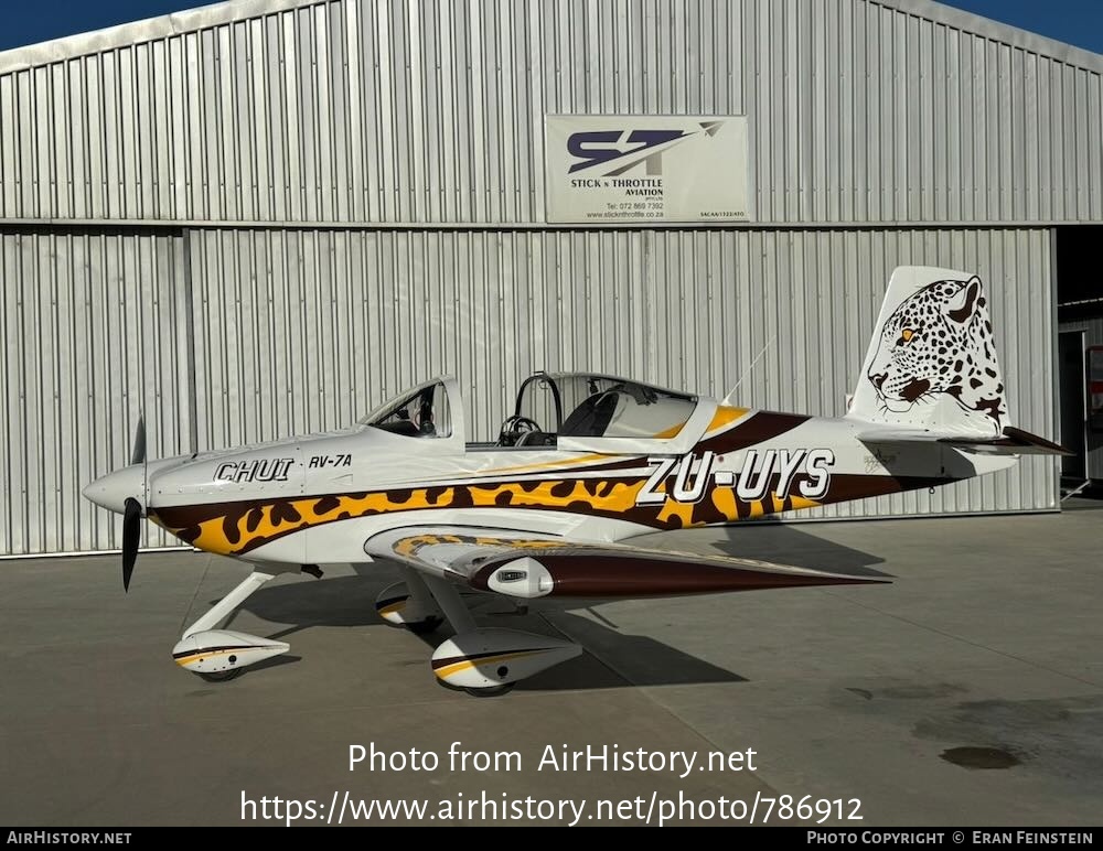 Aircraft Photo of ZU-UYS | Van's RV-7A | AirHistory.net #786912