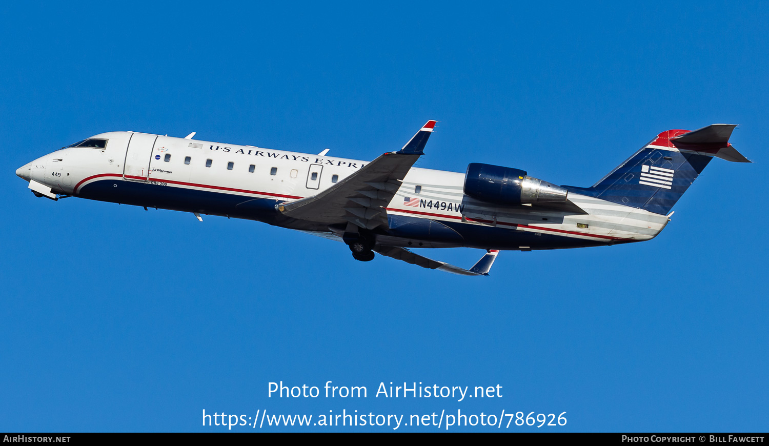 Aircraft Photo of N449AW | Bombardier CRJ-200LR (CL-600-2B19) | US Airways Express | AirHistory.net #786926