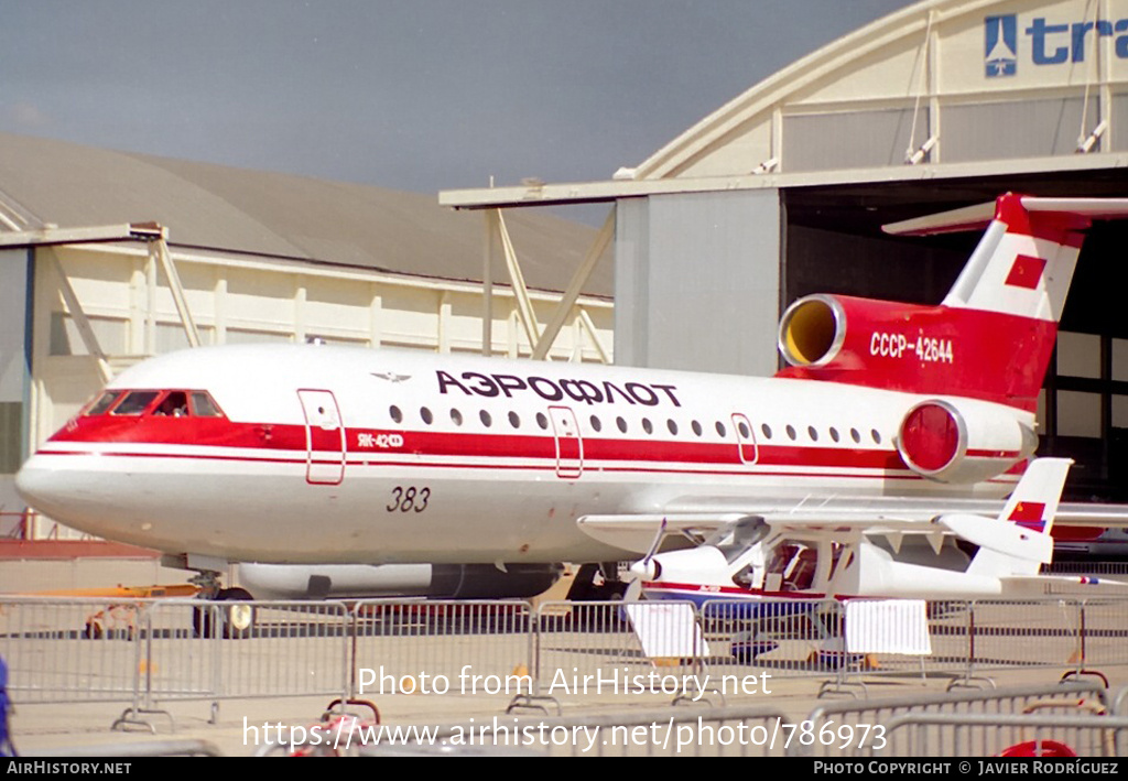 Aircraft Photo of CCCP-42644 | Yakovlev Yak-42F | Aeroflot | AirHistory.net #786973