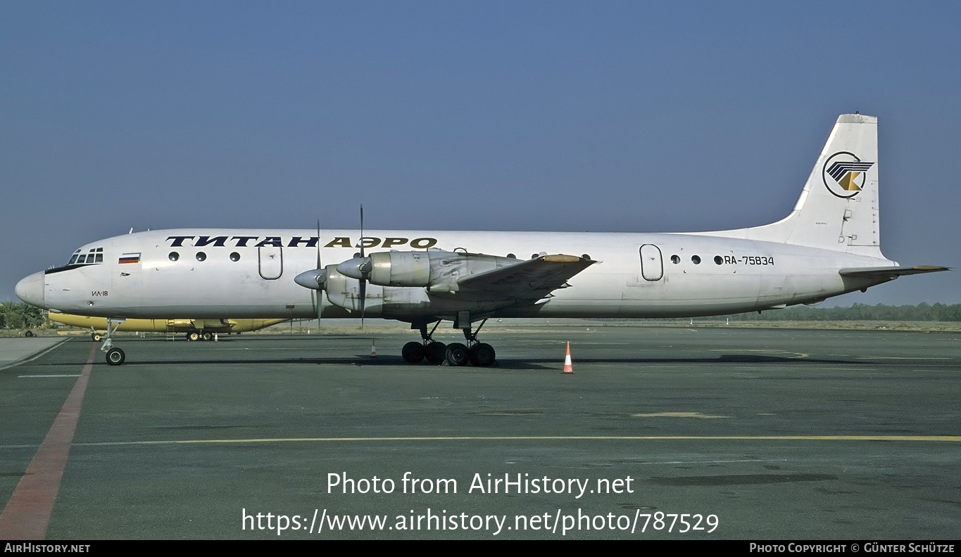 Aircraft Photo of RA-75834 | Ilyushin Il-18V | Titan Aero | AirHistory ...