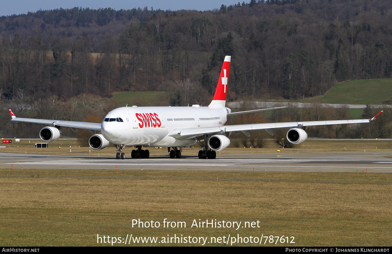 Aircraft Photo of HB-JMH | Airbus A340-313 | Swiss International Air Lines | AirHistory.net #787612